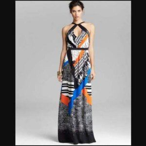 Twelfth Street By Cynthia Vincent Multicolor Print Halter Maxi Dress Sz XS/P/0